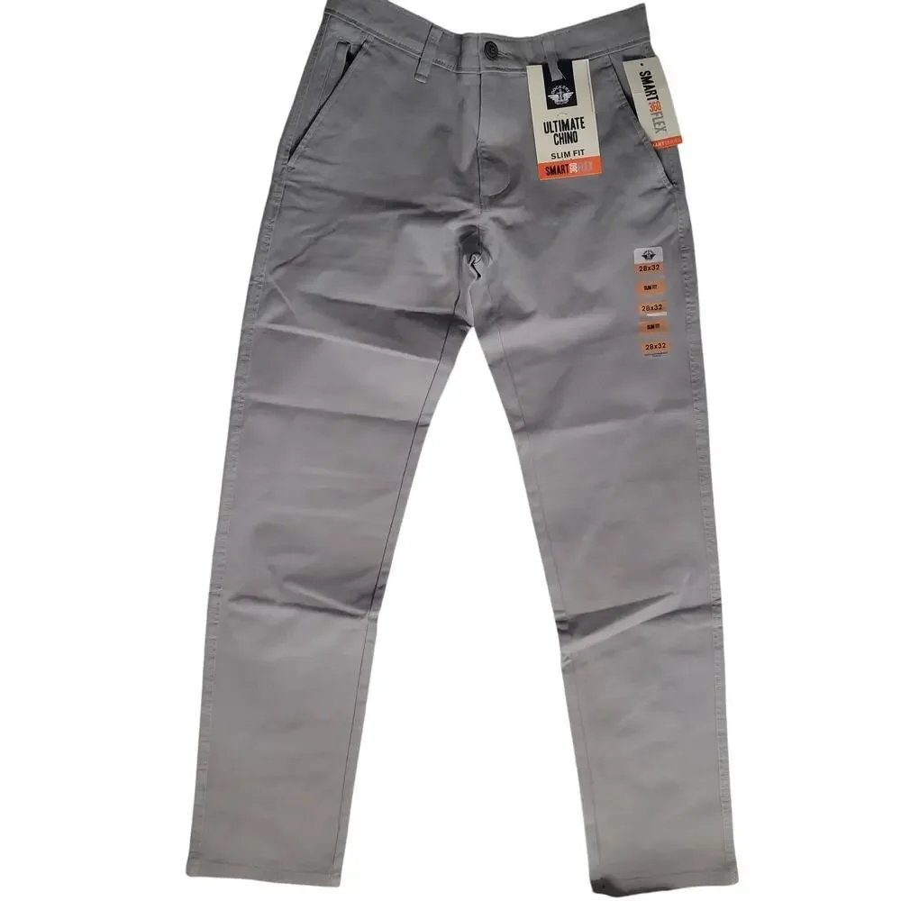 Men's Dockers Lt. Grey Ultimate Chino pants Slim Fit Smart 360 Flex 28x32